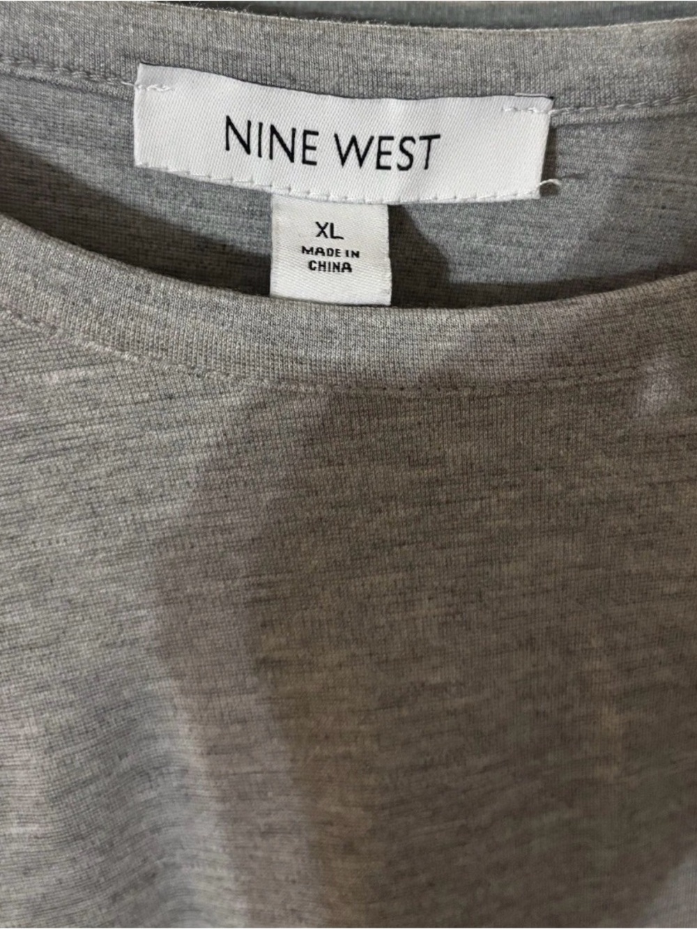 Nine West Light Gray Long-Sleeve Ruffle Detail Top - Picture 5 of 5